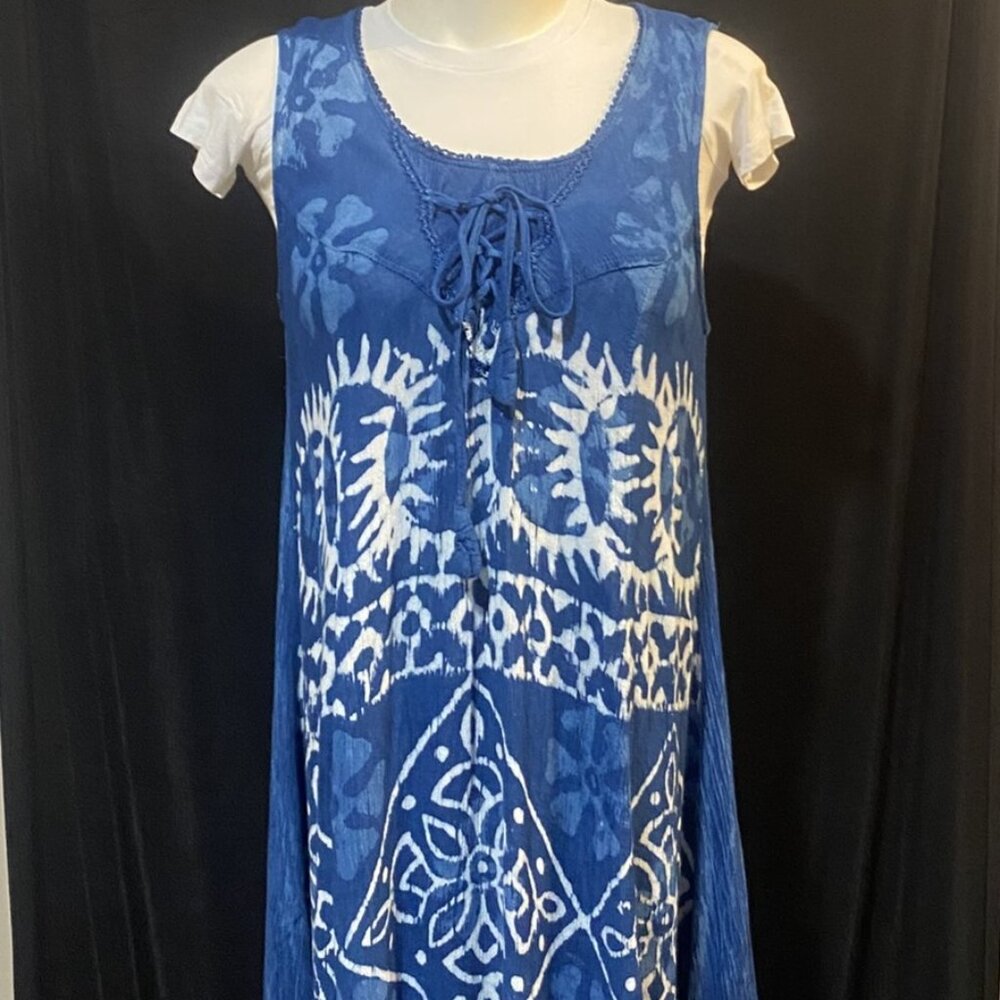 *006-You Are Boutique -ful 💙 Blue and White Midi Dress